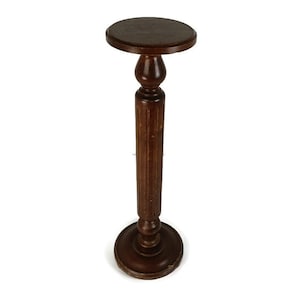 Vintage hand carved Wooden Plant Stand Pedestal, Bonsai stand side table Barn style