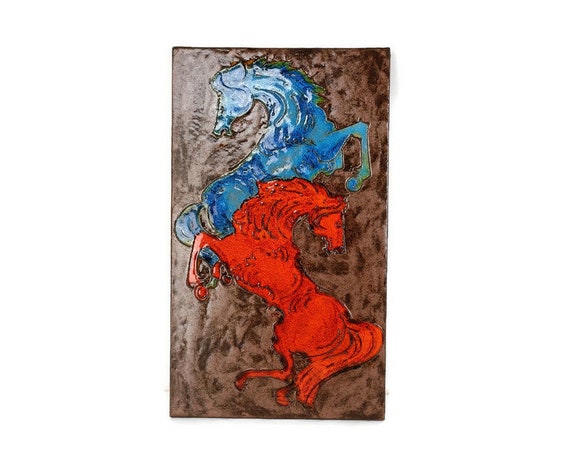 Ruscha Horses Red Blue Fat Lava Germany Space Age Pop Art