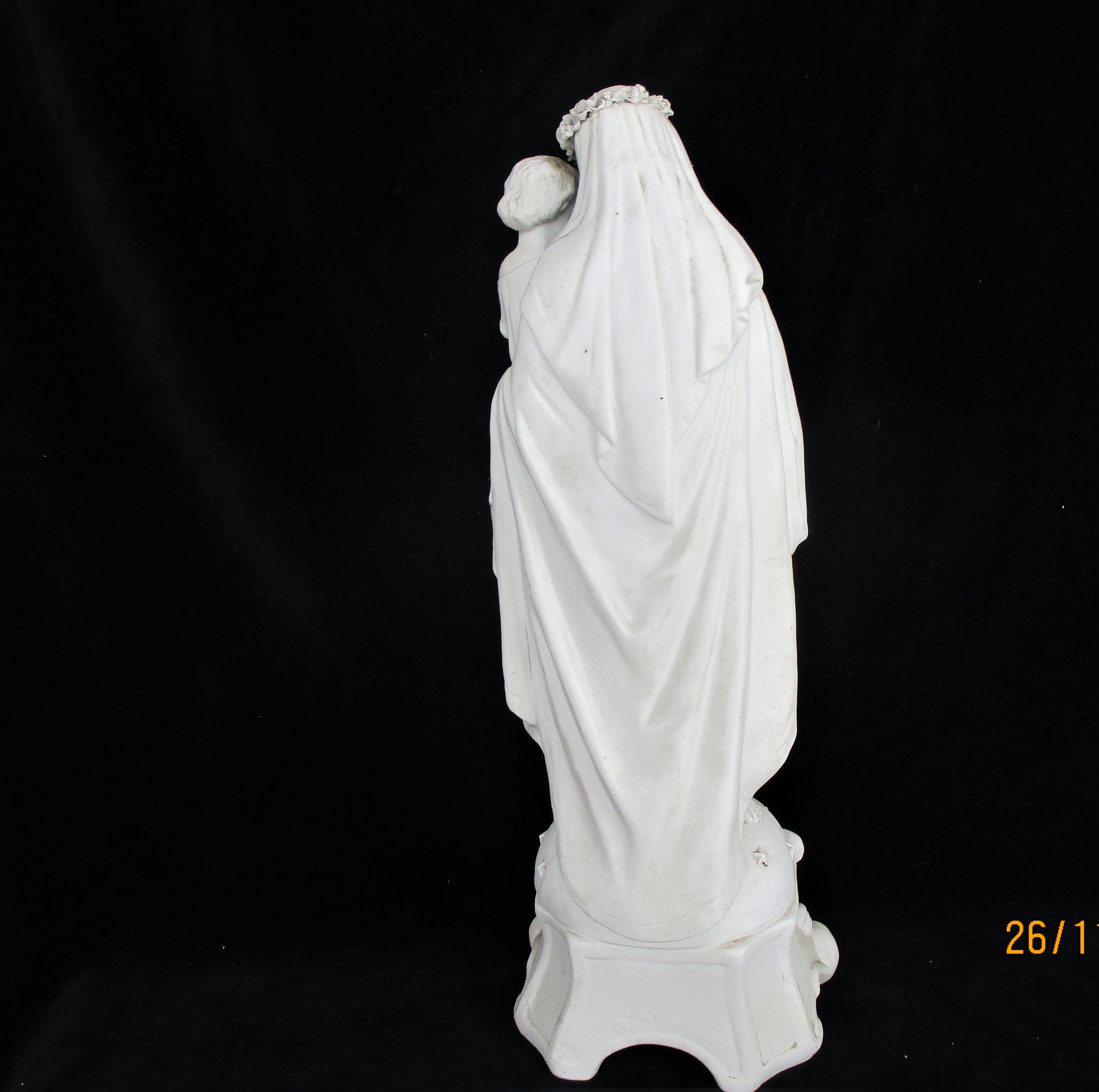 Large French Antique 1900 Bisque Statue Virgin Mary Our Lady Madonna ...