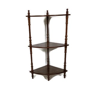 Pedestal Display Side Table Plant Stand Italian Lackered Wood Vintage Display Etagère 3 Tier