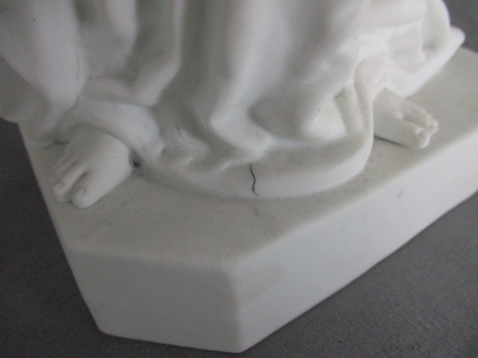 Antique 1900 Bisque Statue Virgin Mary Our Lady Madonna Infant Jesus ...