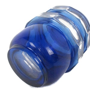 Kobalt Blue Cut to clear Crystal Vase Val St Lambert Crystal Art Deco Belgian