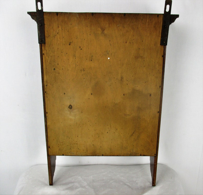 Vintage Pine Wood Kitchen Apothecary Bathroom Wall Cabinet Beveled Glass Mirror