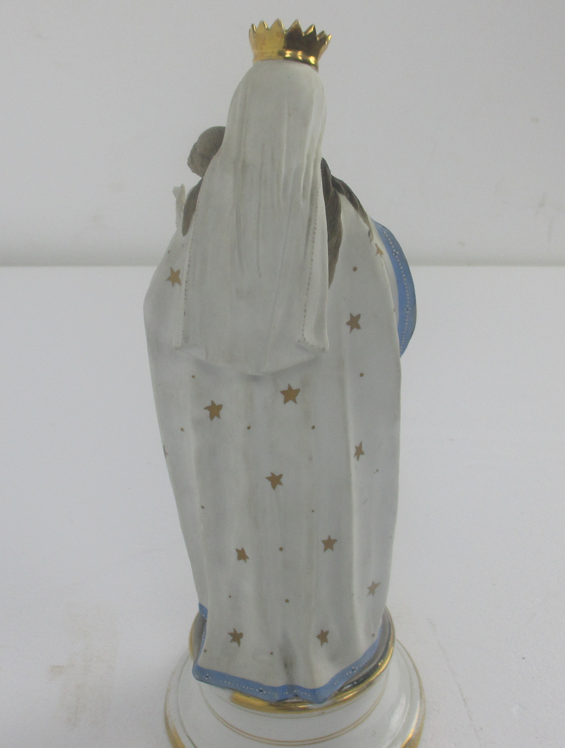 Antique Porcelain Bisque Statue Virgin Mary Our Lady Madonna Infant ...