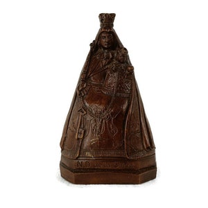 Black Madonna de la Sarte Virgin Mary Notre Dame Resin Polychrome Rare Collector