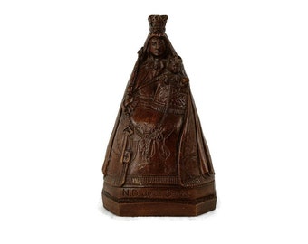 Virgen Negra de la Sarte Virgen María Notre Dame Resina Policromada Coleccionista raro