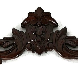 small antique Pediment Over door hand  carved wood architectural reclaimed salvaged ornate