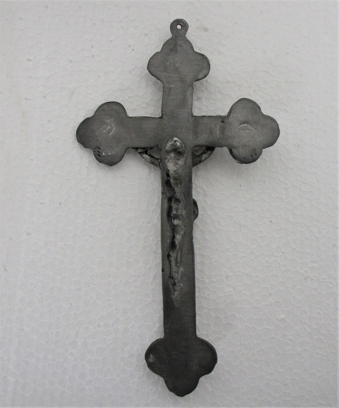 Small Pewter Hanging Crucifix Jesus Christ Cross Vintage Etsy