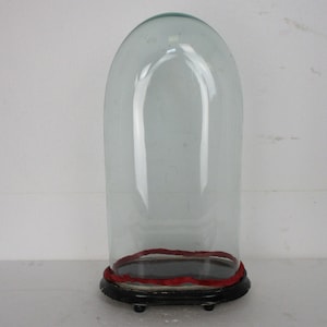 Antike viktorianische ovale mundgeblasene Glaskugel-Kuppel-Puppenuhr 50cm H 24cm W