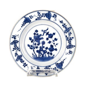 Chinese Charger Plate Decorative 19th century Blue white Antique Porcelain