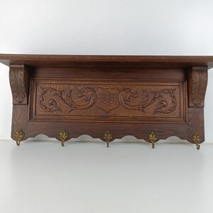 Etched Rack Gorgeous Antique Carved Wood Coat Hat Rack Ornate Etched Hand Carved ...