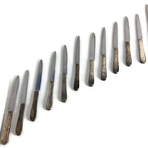 a set of 12 knives silver plated antique art deco France Christofle