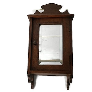 Petite armoire à pharmacie pour pharmacie, salle de bain suspendue, cuisine, chêne, verre biseauté