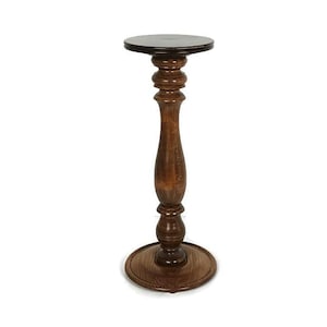 very large carved wooden pedestal plant stand side bonsai table vintage stylish