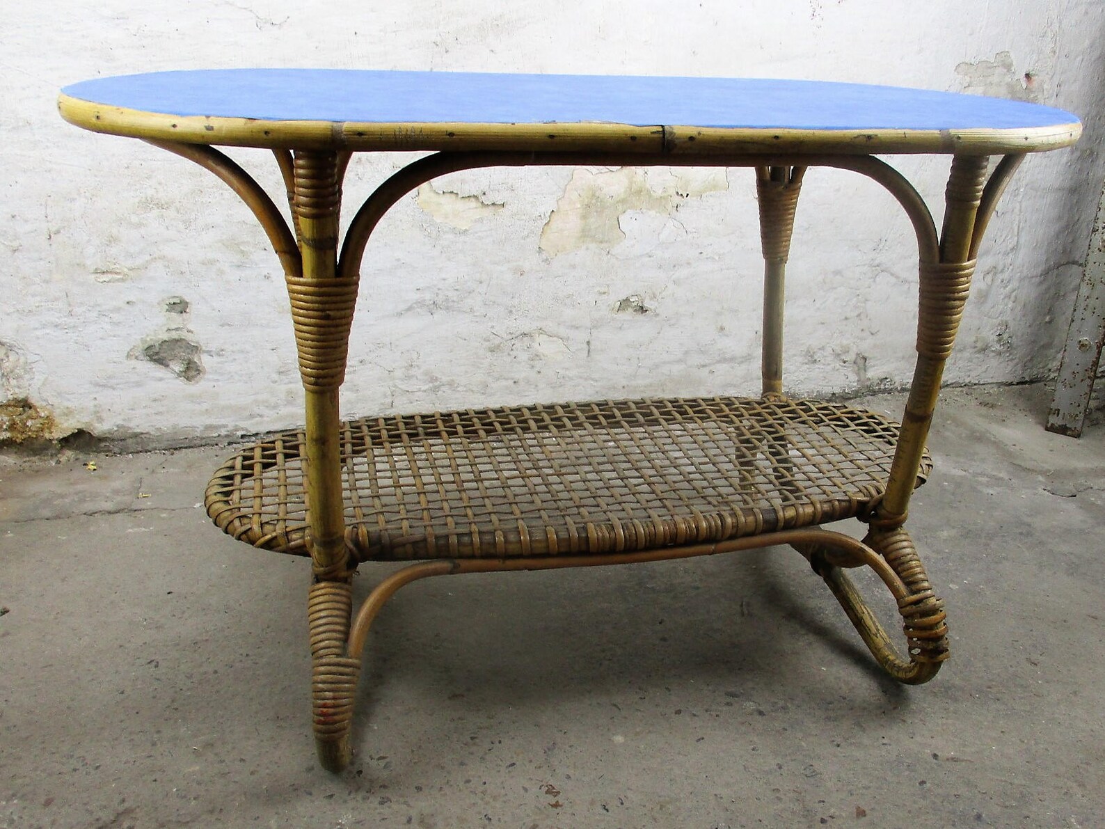 Small Vintage Coffee Table Side Occasional Table Rattan Etsy