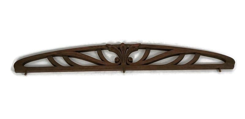 art nouveau large pediment over door trim reclaimed carved wood architectural