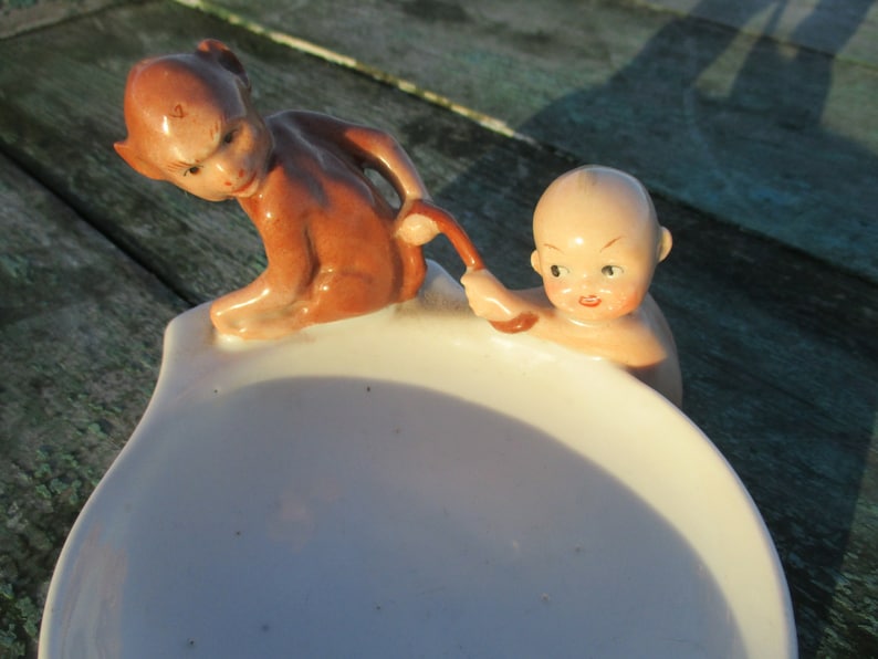 Very Rare Bowl Limbach Monkey Baby Marked Germany Collector
