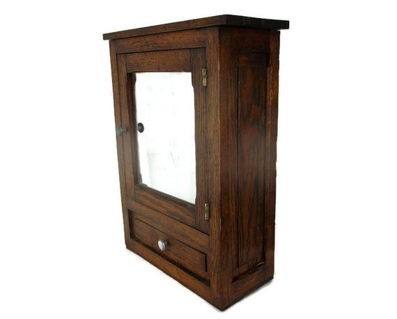 Vintage Ornate Wooden Oak Kitchen Apothecary Bathroom Wall Etsy