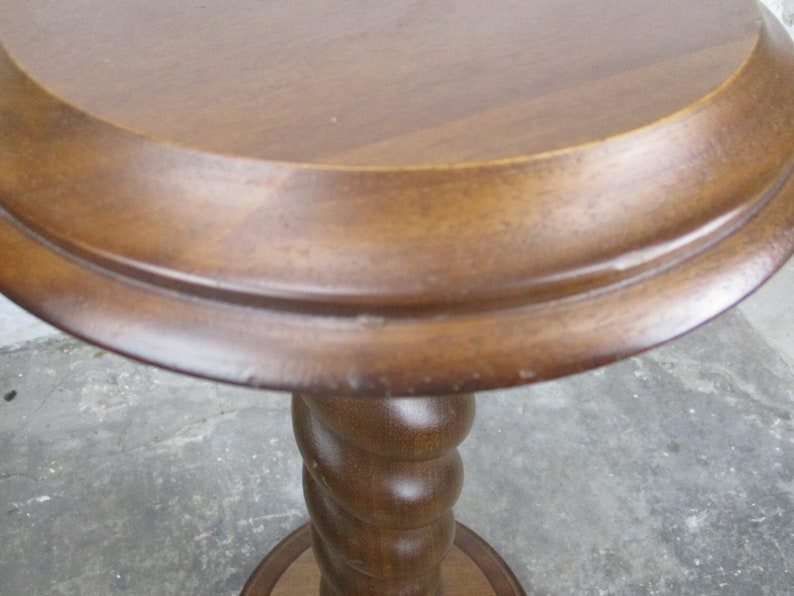 Hand Carved Wooden Barley Twist Pedestal Display Side Table Plant Stand 24.80