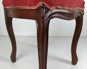 Petit Repose-Pieds Ottoman, Repose-Pieds En Bois Et Velours Avec Pieds