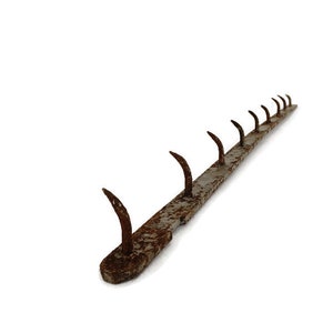 XL antique French Butcher Rack Iron  Hooks Primitive Industrial Kitchen Rustic