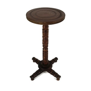 Vintage Hand carved Ornate Plant Stand Pedestal special Side table Barn style