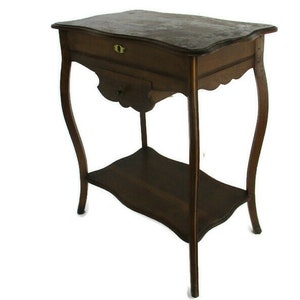 Antique Art nouveau Wood Sewing Quilting Box table Cabinet Two Tier Gorgeous