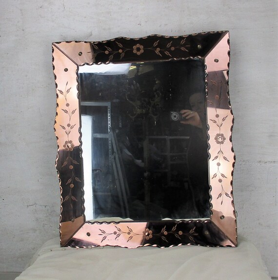 Hogar Y Decoración Small Romantic Mirror Pink Edges Clear Venetian