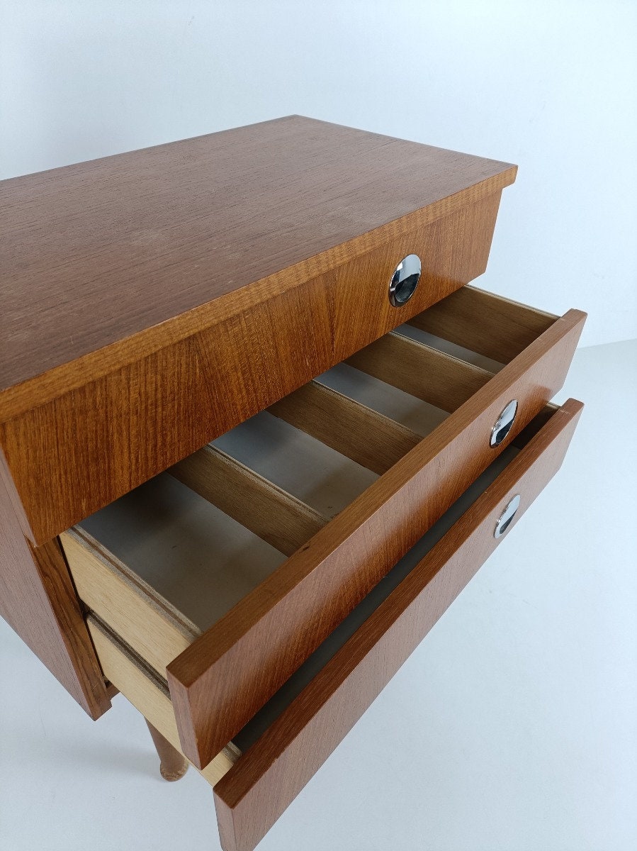 Wooden Wood Nightstand End Table Chest of Drawers Sock Drawer Modernist ...