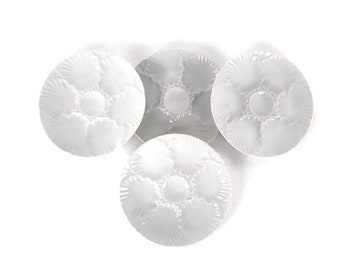 Set of 4 Oyster Plates Porcelaine White Germany Waldsassen Bareuther Bavaria Vintage