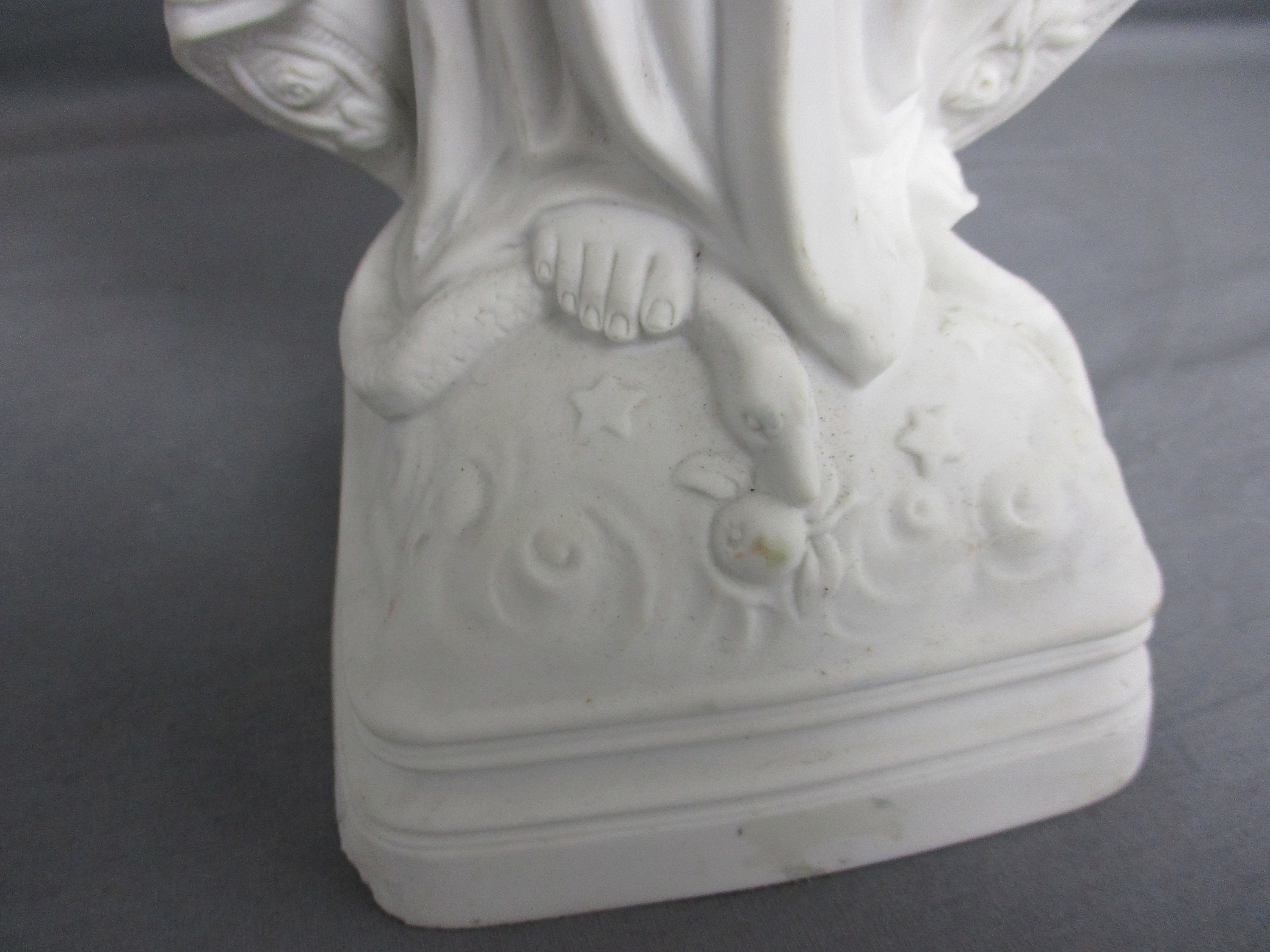 French Antique 1900 Bisque Statue Virgin Mary Our Lady Madonna Open ...