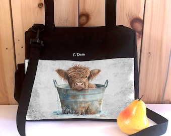 Insulated highland cow lunch bag | Waterproof lunch box | Zero waste food bag