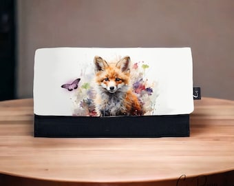 Women's wallet with watercolor fox | Storage space for 16 cards | wallet | card holder | gift for her