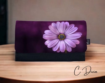 Women's wallet with printed flower | Storage space for 16 cards | wallet | card holder | gift for her