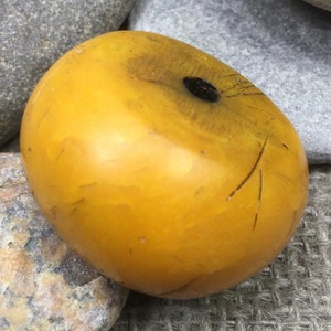 Old Butterscotch  Amber Bead, Moroccan Copal Resin Bead, North African Jewelry, collectable bead, jewelry supplies, phenolic resin beads