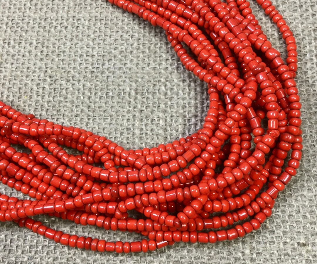 Old Tomato Red AFRICAN Trade Beads Massai Seed Beads African - Etsy