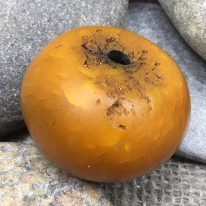 Old Butterscotch  Amber Bead, Moroccan Copal Resin Bead, North African Jewelry, collectable bead, jewelry supplies, phenolic resin beads