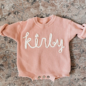 Hand Embroidered Baby/ Toddler Sweater Romper