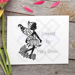 Fairy Handmade by: Personalized Rubber Stamp, card makers, handmade gift tags, scrapbooking, custom stamp, business stamp
