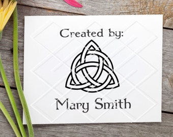 Celtic Knot Created by: Personalized Rubber Stamp, card makers, small business, handmade gift tags, scrapbooking, custom stamp, Irish, knot