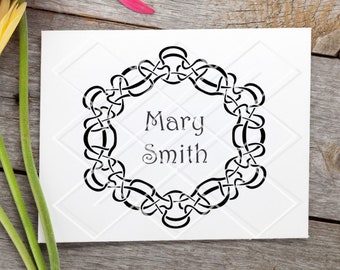 Fancy scroll name or mongram Personalized Rubber Stamp, card makers, small business, handmade gift tags, scrapbooking, custom stamp, initial