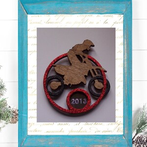 Dirt Bike Personalized Christmas Ornament, motor cross, motorcycle, racing bike, stocking stuffer,