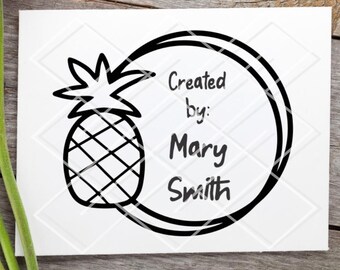 Personalized Pineapple Rubber Stamp: Custom Card Making, Scrapbooking