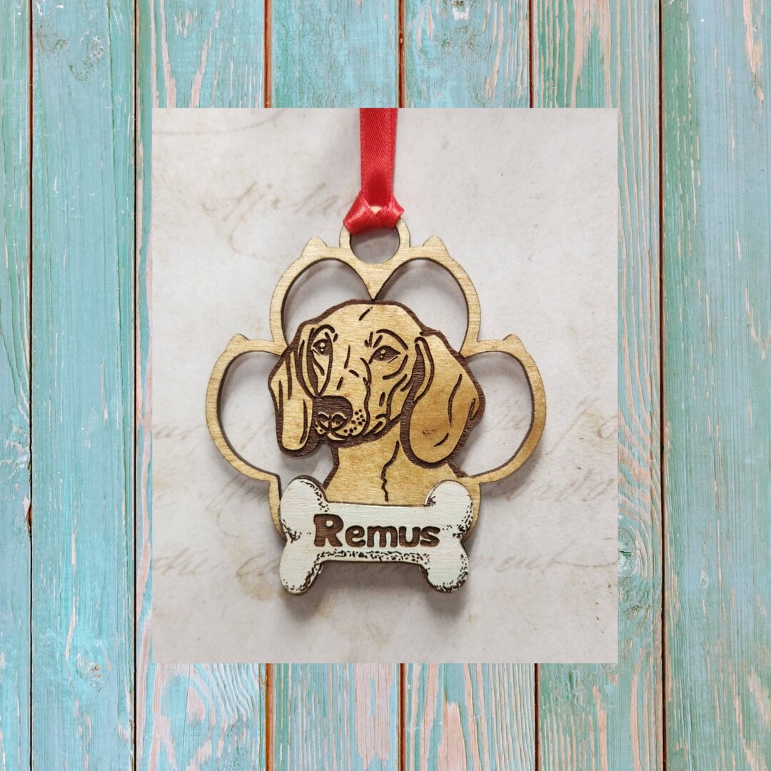 Dachshund Wiener Dog Christmas Tree Ornament Personalize With Name Gift for Pet Lover Stocking