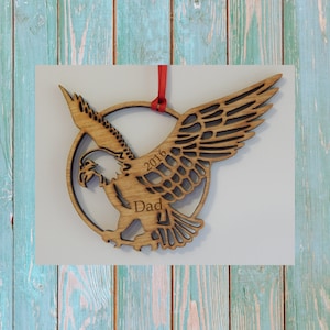 Soaring Eagle  personalized Christmas tree ornament, Proud American, gift for him, stocking stuffer, USA, military, Service member
