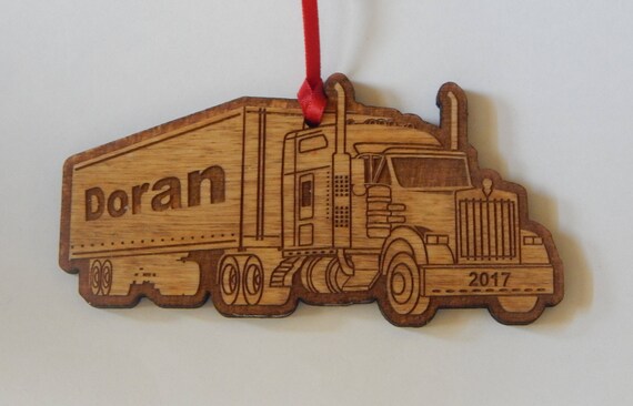 semi truck personalized christmas ornament free shipping etsy semi truck christmas ornaments