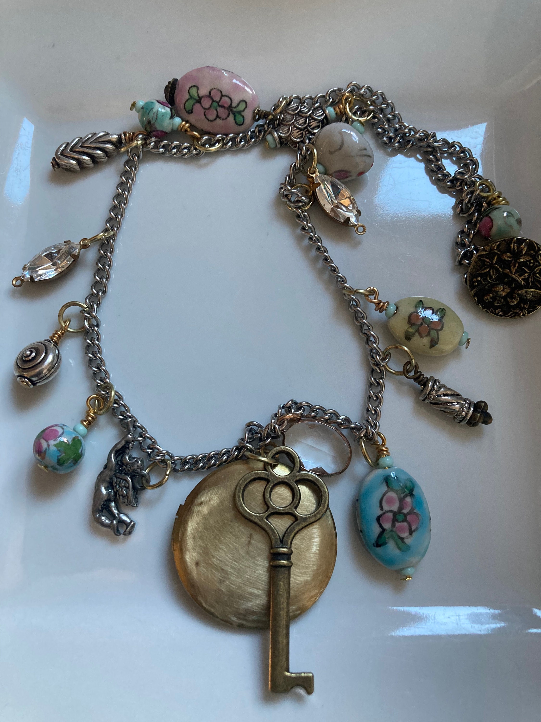 Trinket Necklace Mixed Metals - Etsy