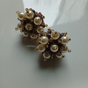 Small sparkly crystal cluster Earrings/ sparkly Sapphire cluster earrings