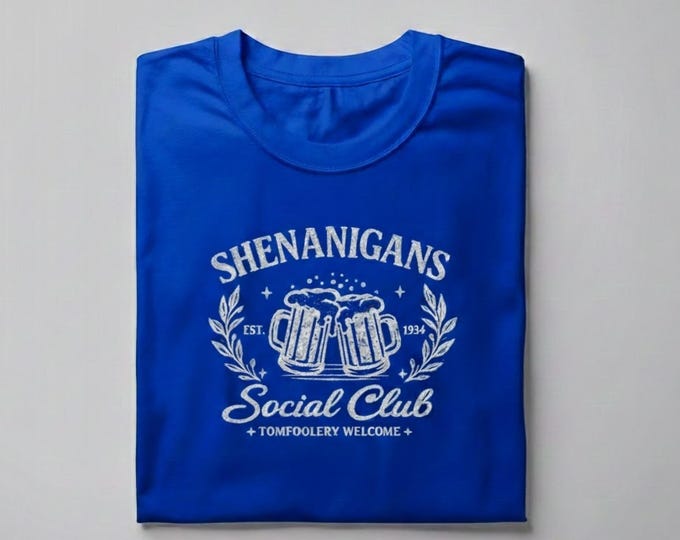 Shenanigans Social Club Shirt - Funny St Patrick's Day Beer Tee - Vintage Irish Pub T-Shirt - Tomfoolery Welcome Drinking Top