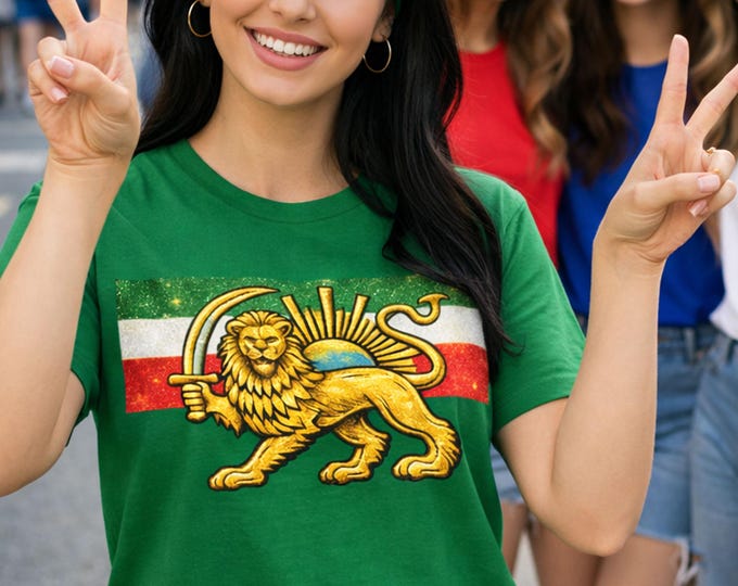 Iran Lion Sun Shirt, Iranian Flag T Shirt, Persian Woman Tee, Freedom Victory Sign Shirt, Iran Protest Graphic Tee